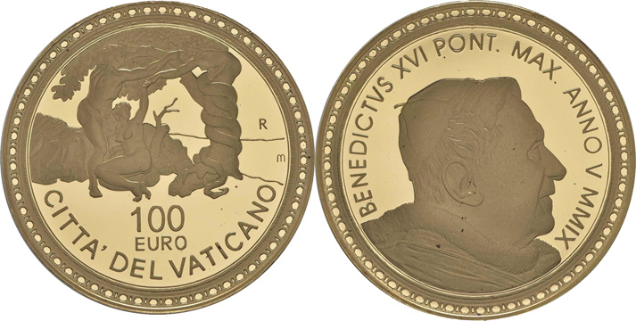 100 евро 2009, грехопадение [proof]
