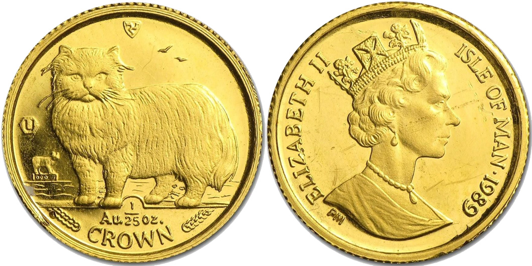 1/25 кроны 1989, персидская кошка