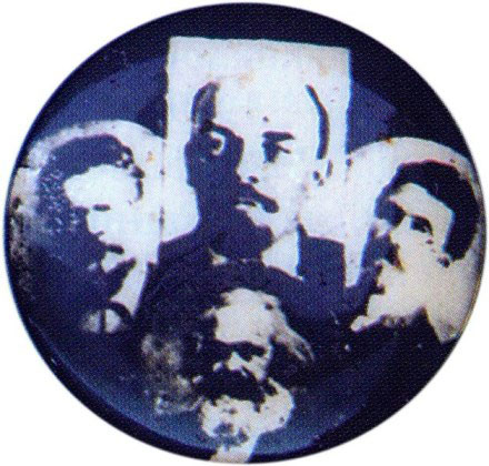 Значок с изображением  Ленина, Маркса, Троцкого и Луначарского, жетон посвященный лидерам Советского государства
