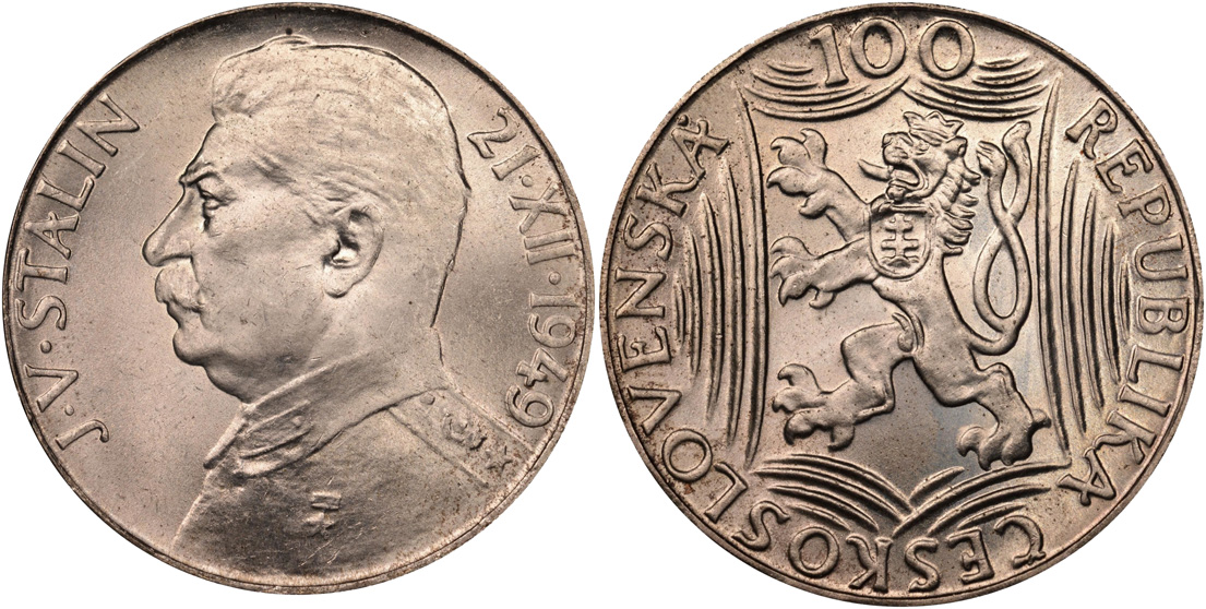 100 крон 1949, Сталин