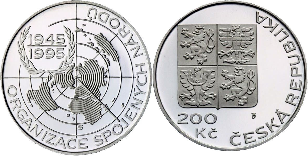 200 крон 1995, 50 лет ООН