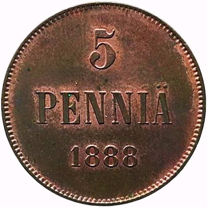 5 пенни 1888